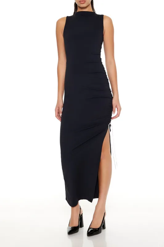 Contour Ruched Mock Neck Maxi Dress sold by Urban Planet