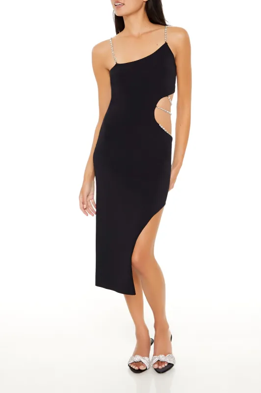 Robe midi asymétrique avec découpes et pierres du Rhin sold by Urban Planet