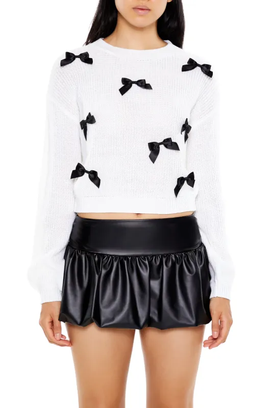 Bow Cropped Sweater sold by Urban Planet