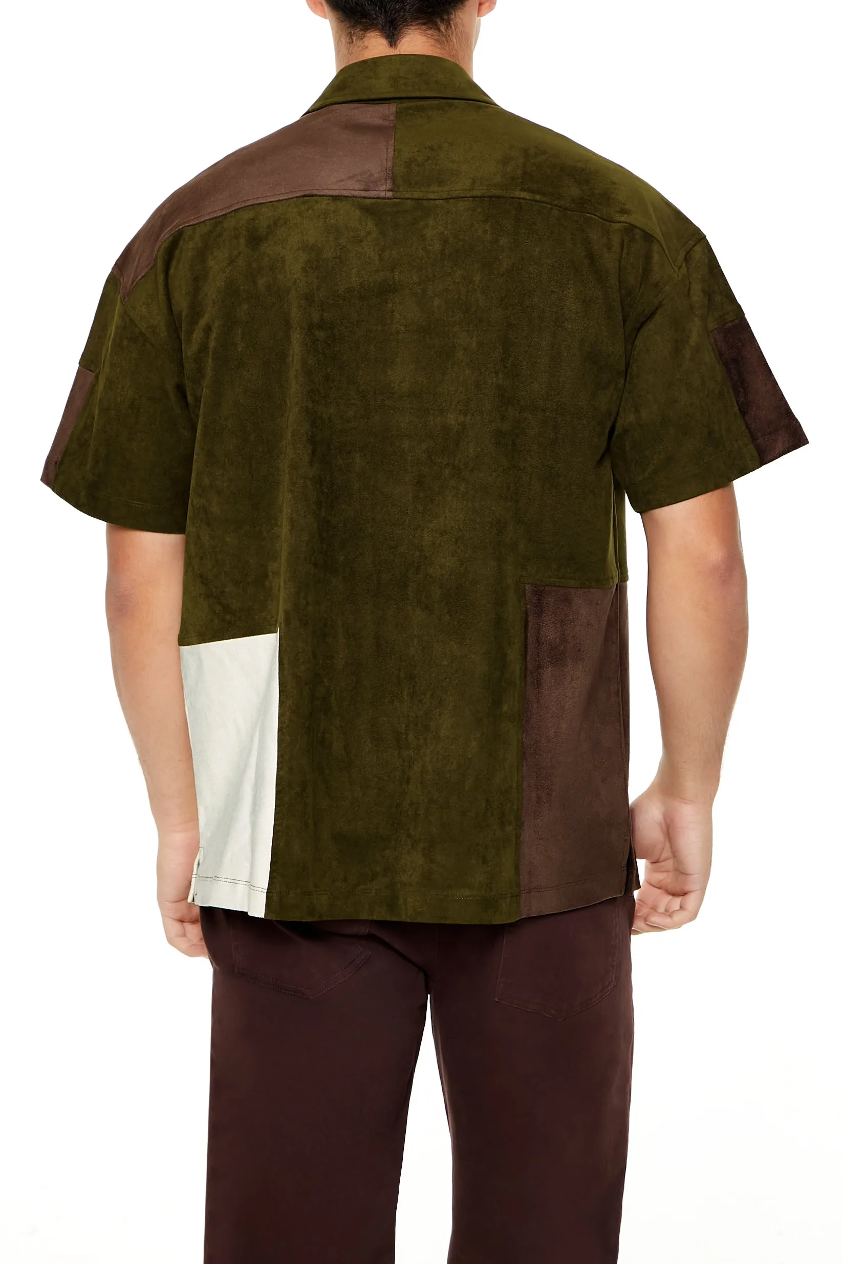 Haut boutonné en similisuède avec blocs de couleurs sold by Urban Planet product image thumbnail 2