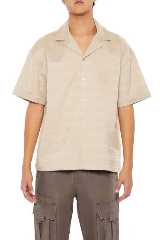 Striped Short Sleeve Button-Up Top sold by Urban Planet
