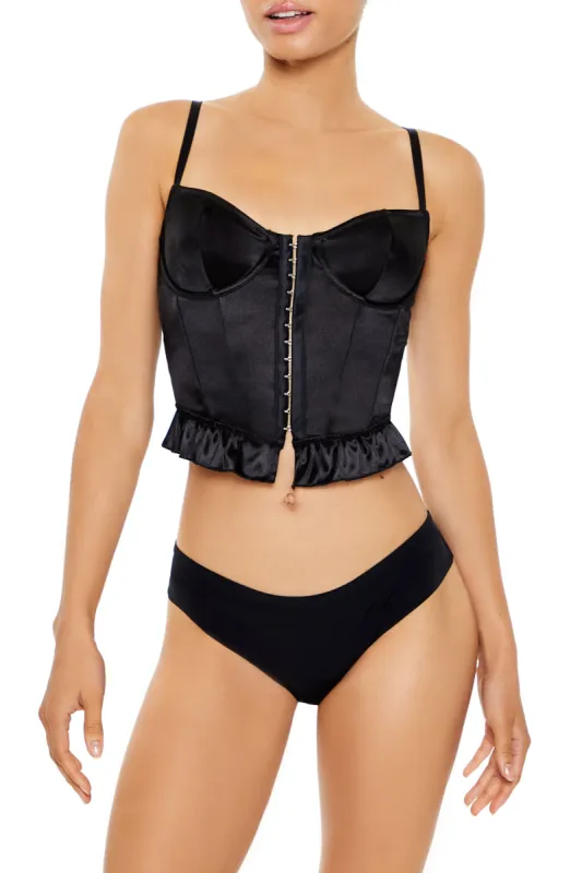 Camisole-corset en satin avec agrafes sold by Urban Planet