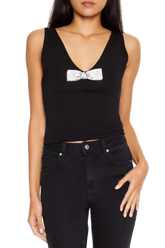 Rhinestone Bow Tank sold by Urban Planet