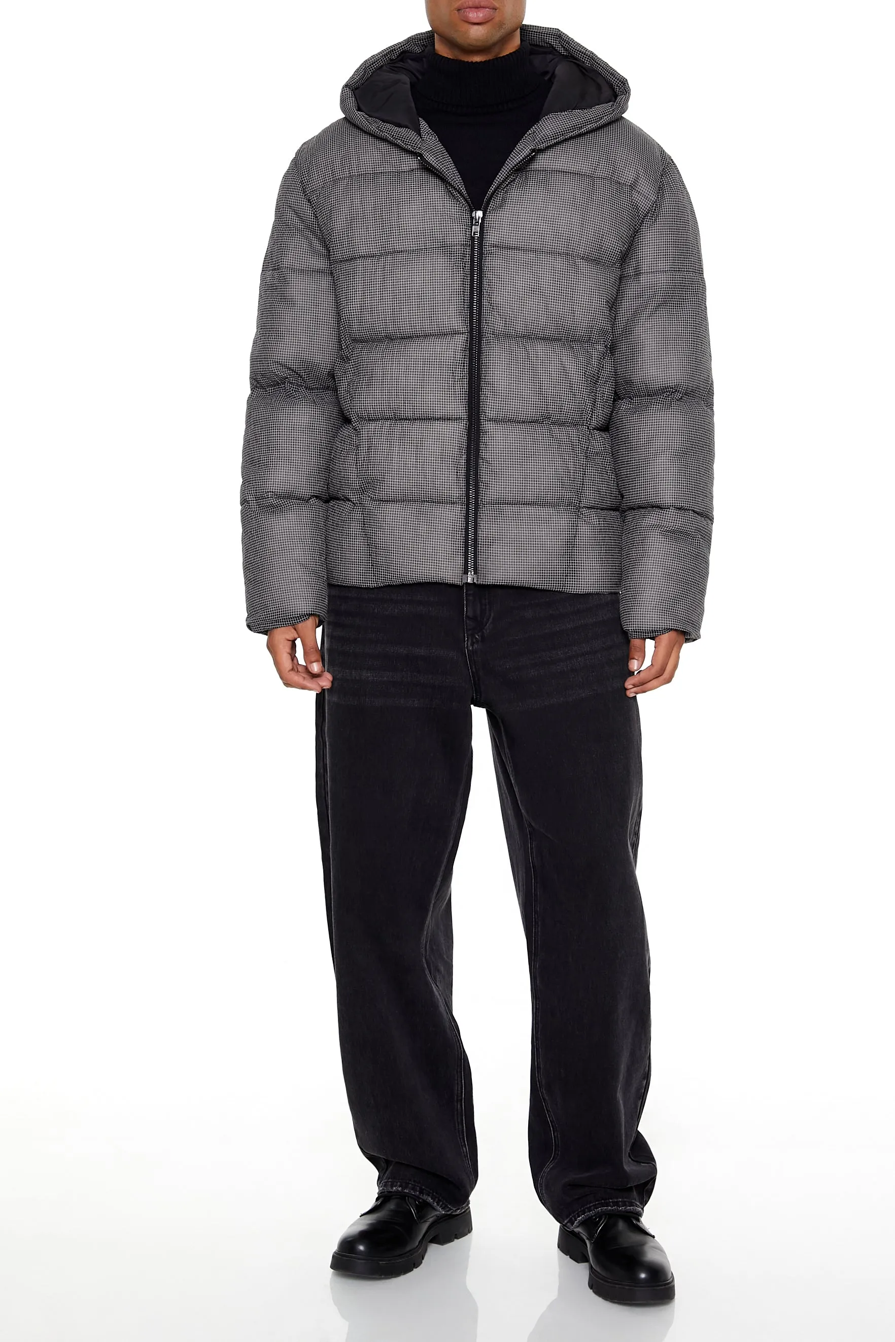 Textured Hooded Puffer Jacket sold by Urban Planet product image thumbnail 3