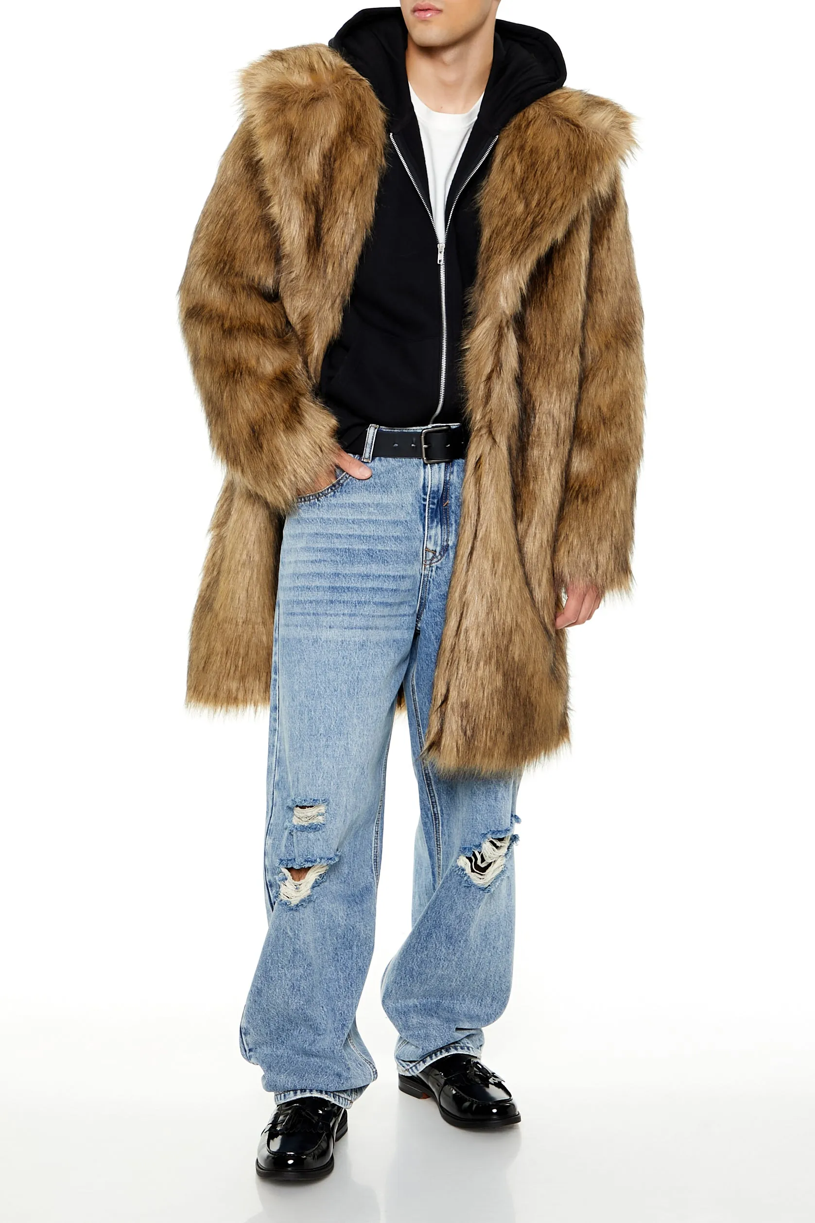 Faux Fur Longline Coat sold by Urban Planet product image thumbnail 3