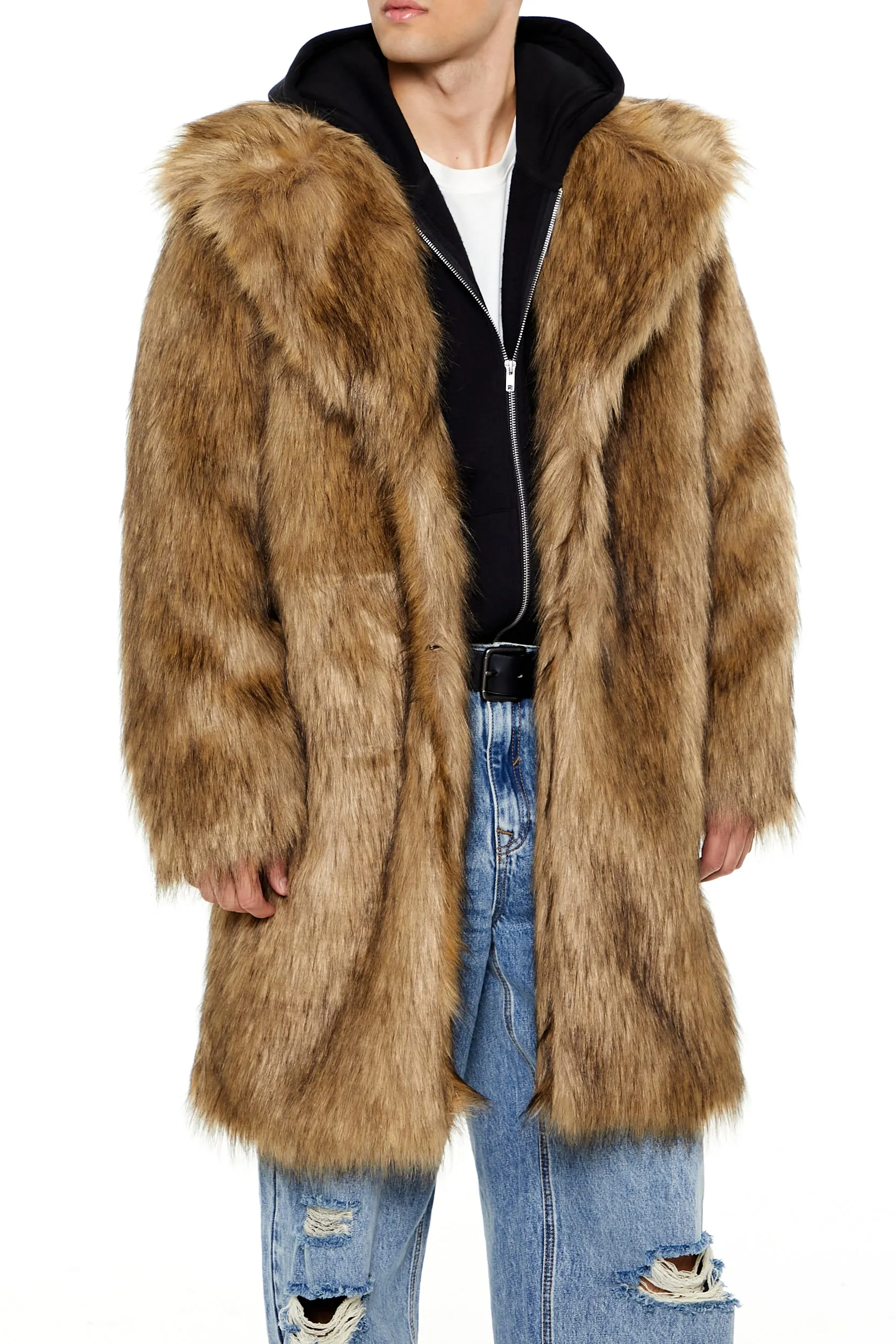 Faux Fur Longline Coat sold by Urban Planet product image thumbnail 4