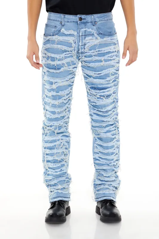 Jean mi-taille mince d'aspect usé sold by Urban Planet