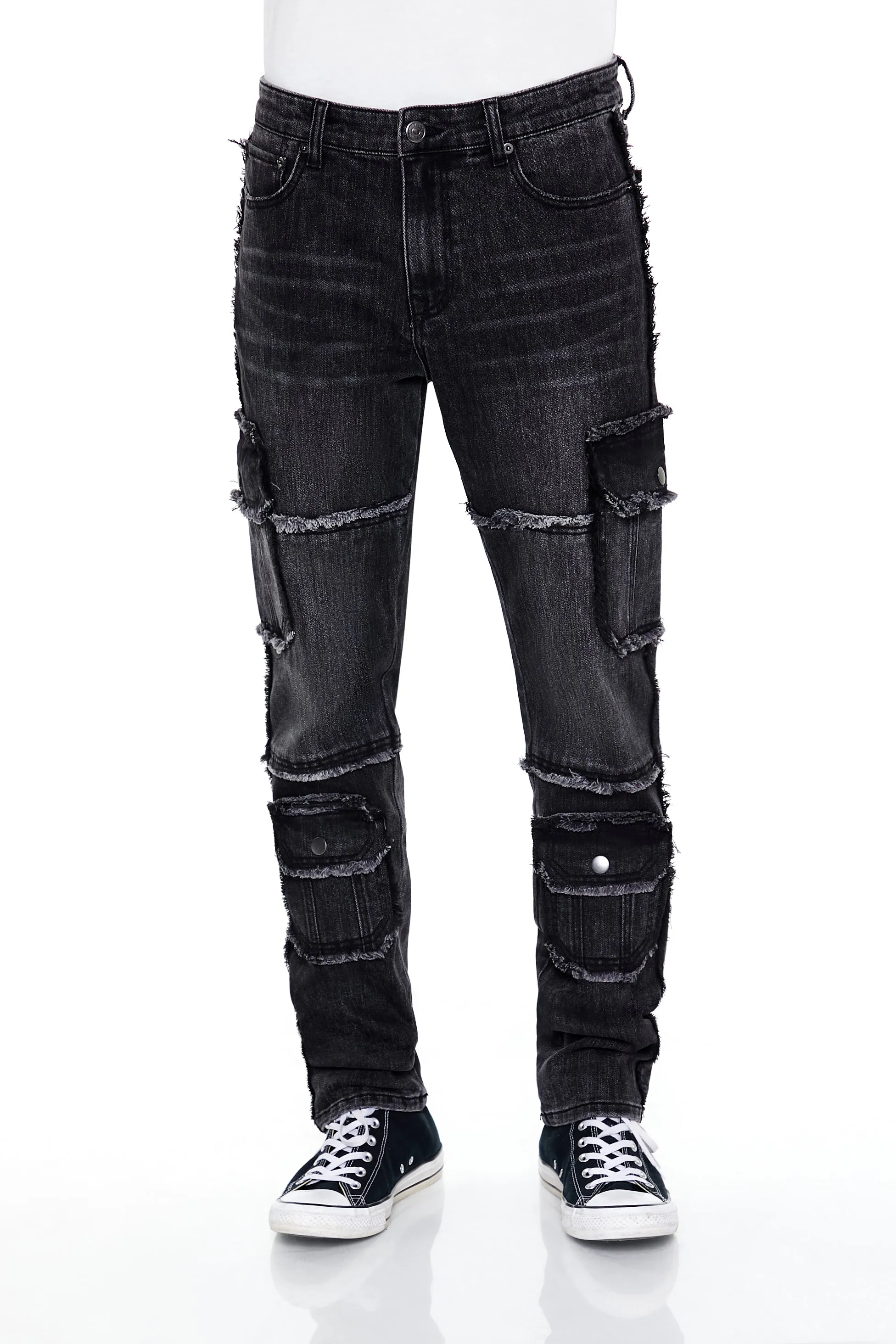 Frayed Slim Fit Cargo Jean sold by Urban Planet