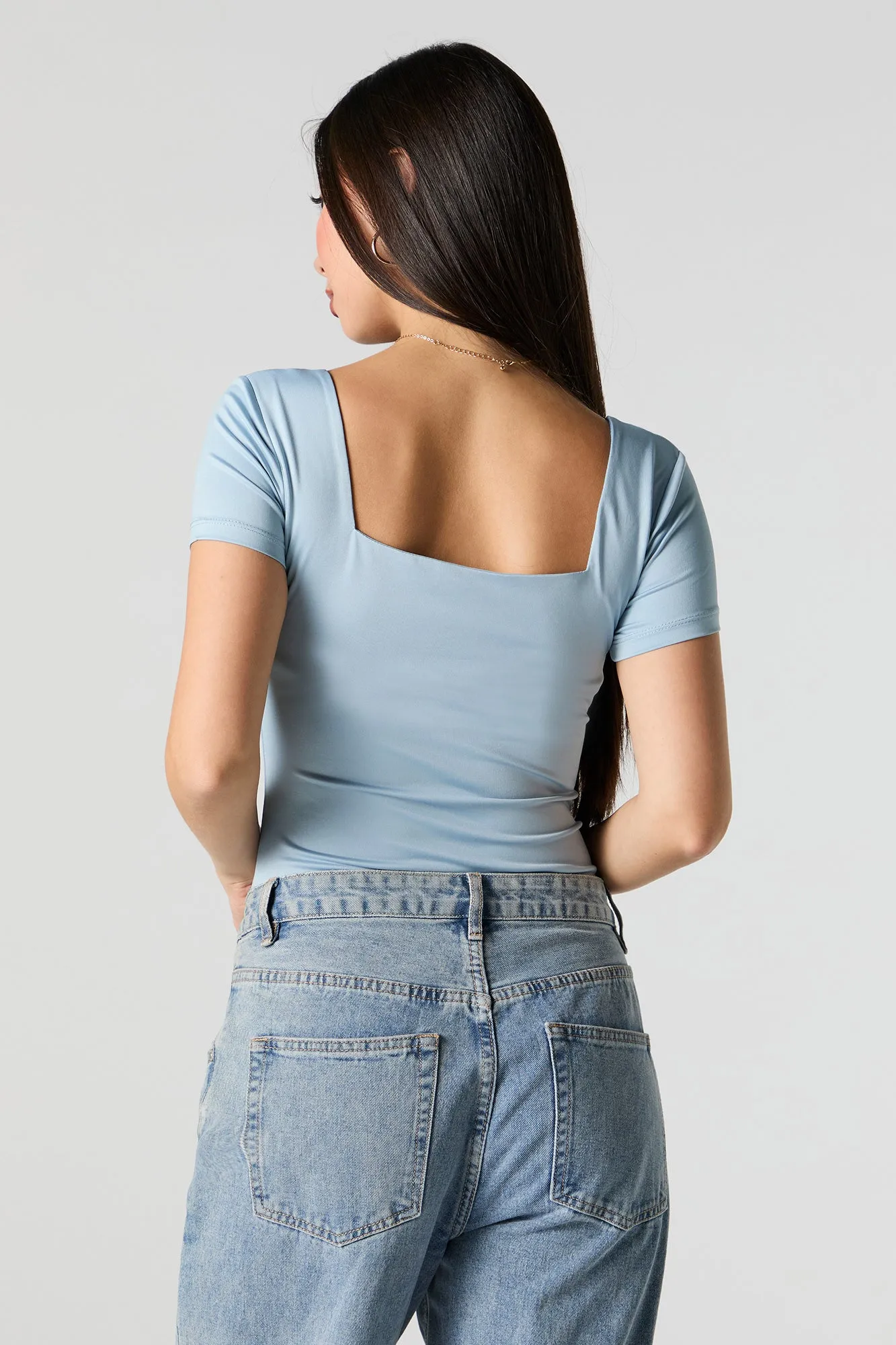 Contour Square Neck Short Sleeve Bodysuit sold by Urban Planet product image thumbnail 2