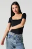 Contour Square Neck Short Sleeve Bodysuit sold by Urban Planet