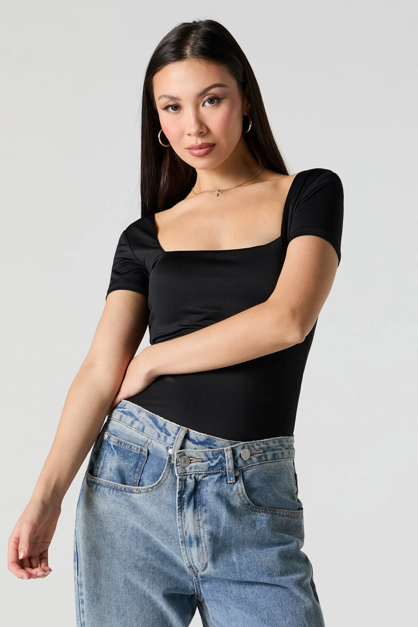 Contour Square Neck Short Sleeve Bodysuit sold by Urban Planet product image thumbnail 5