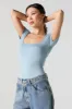 Contour Square Neck Short Sleeve Bodysuit sold by Urban Planet