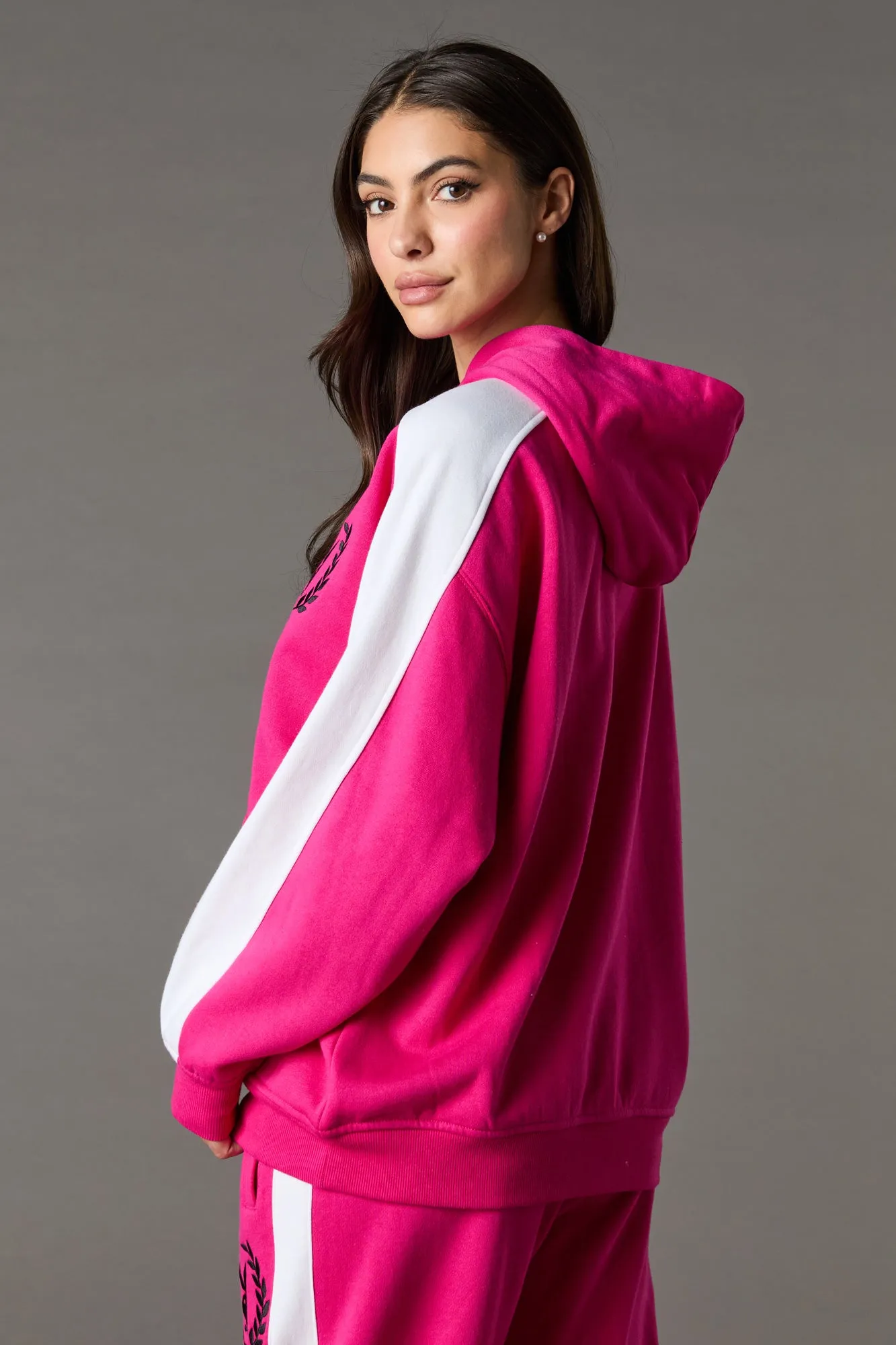 Playboy Oversized Embroidered Colourblock Fleece Hoodie sold by Urban Planet product image thumbnail 5