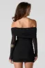 Mesh Ruched Off Shoulder Long Sleeve Mini Dress sold by Urban Planet