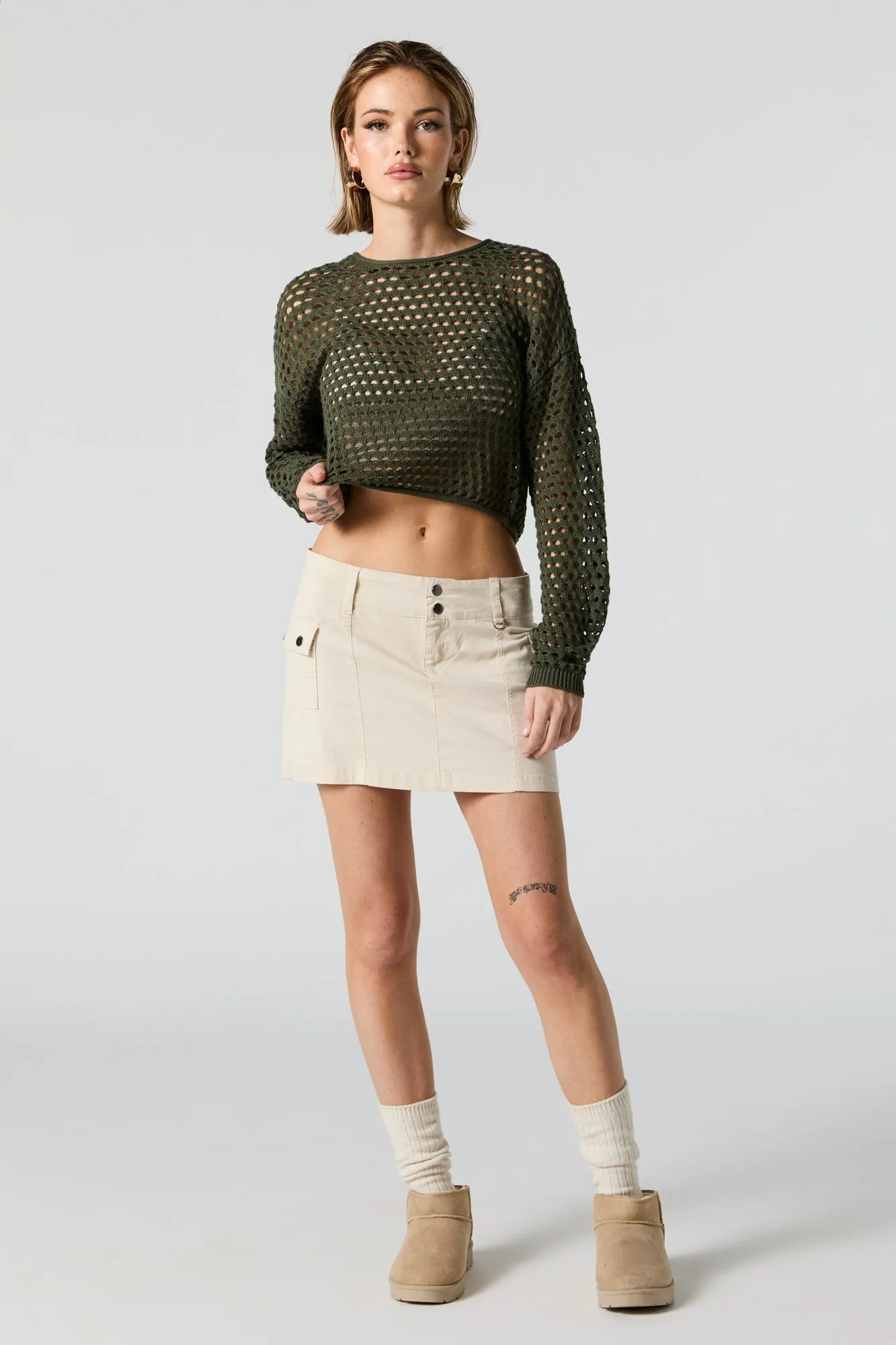 Fishnet Crew Neck Long Sleeve Top sold by Urban Planet product image thumbnail 4