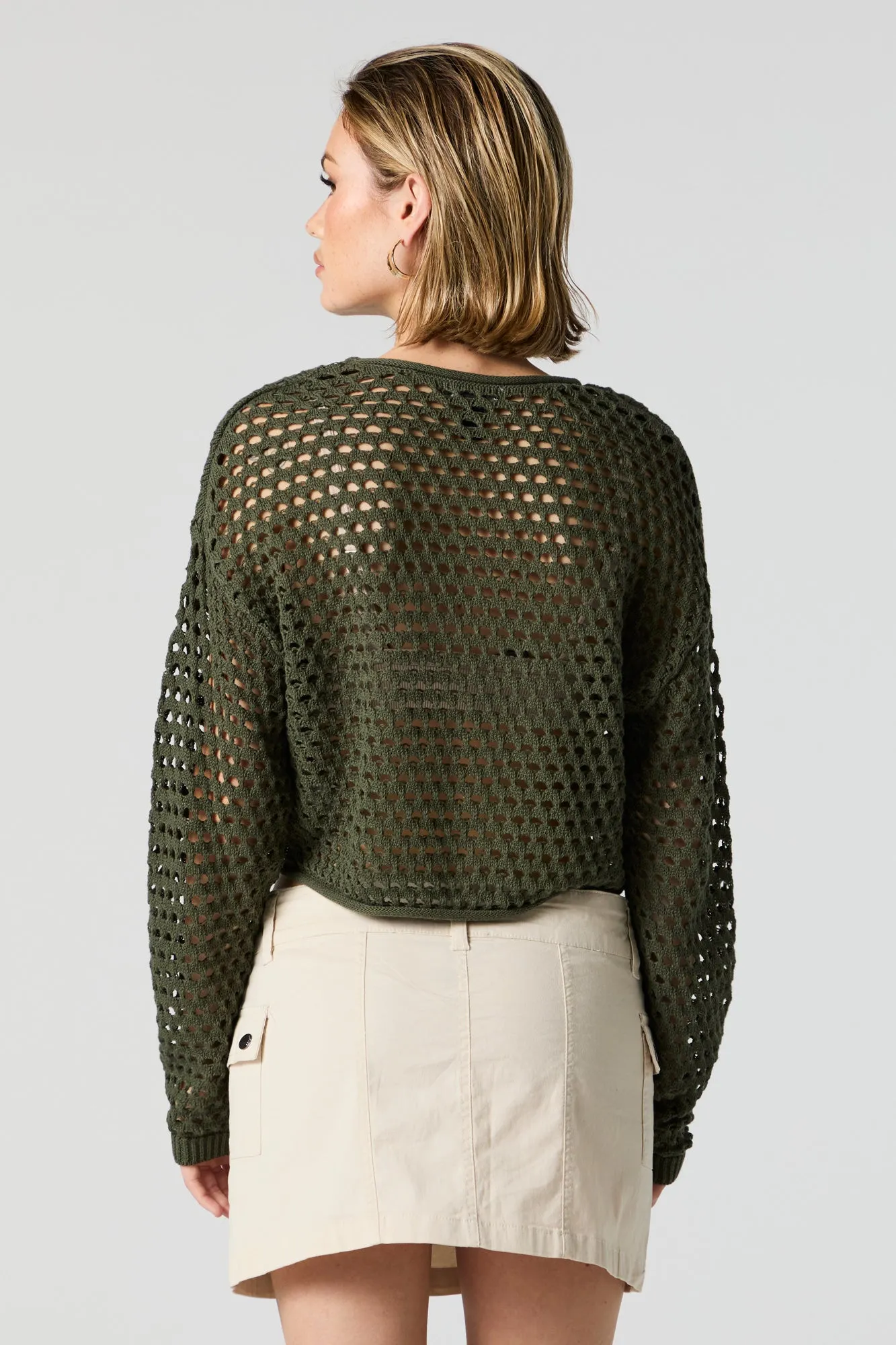 Fishnet Crew Neck Long Sleeve Top sold by Urban Planet product image thumbnail 3