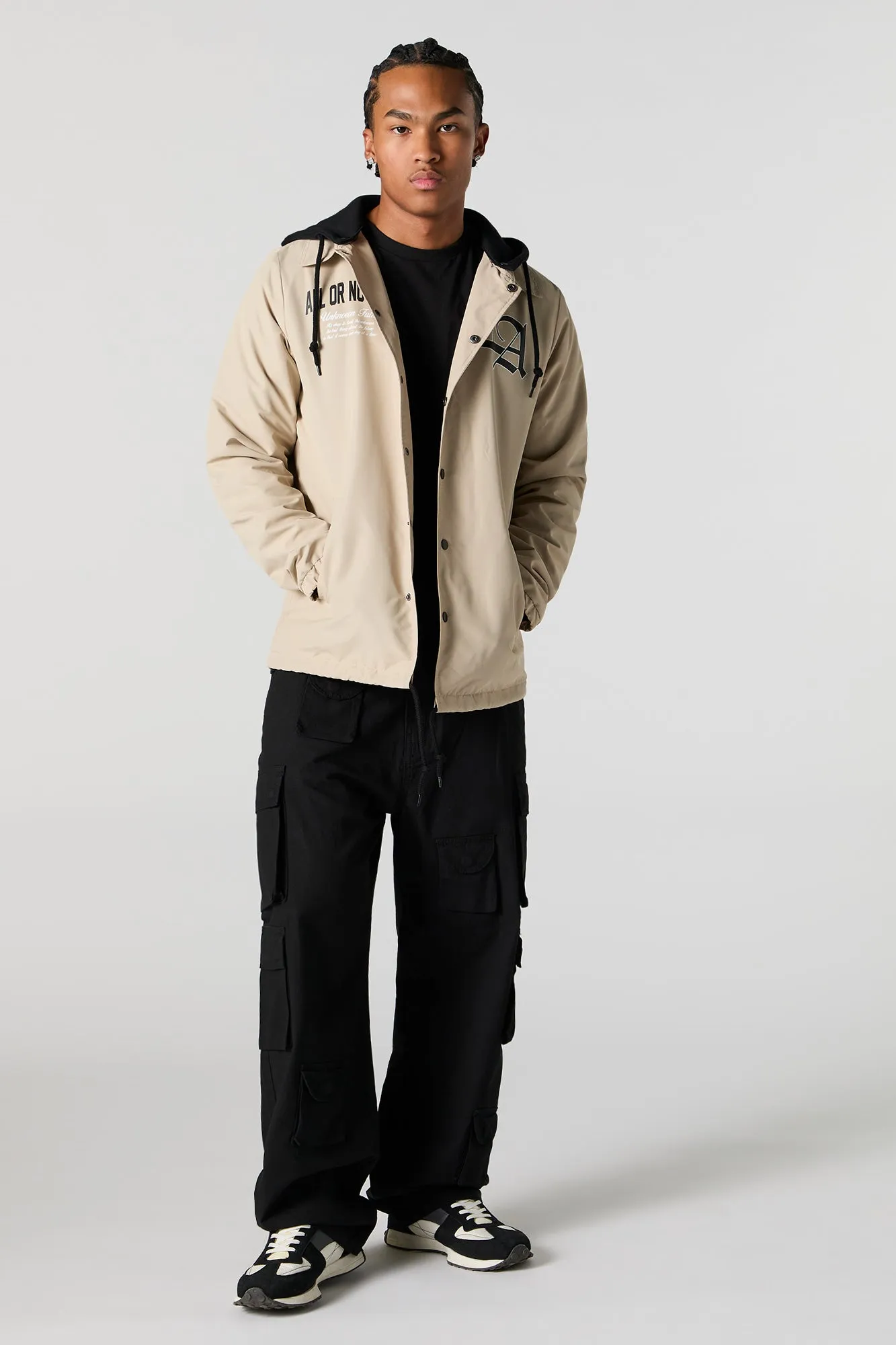 Blouson d'entraîneur à capuchon imprimé sold by Urban Planet product image thumbnail 4