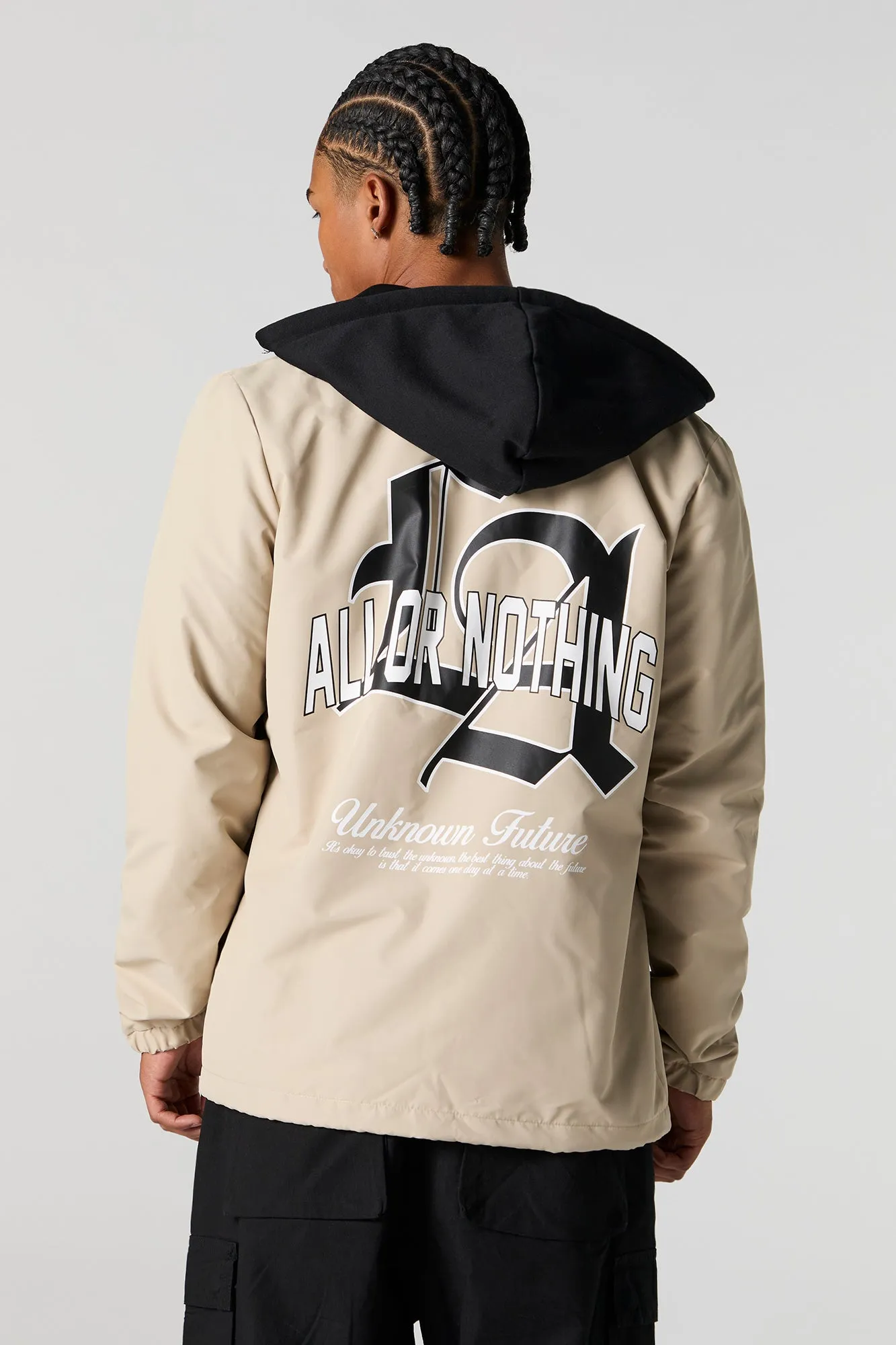 Blouson d'entraîneur à capuchon imprimé sold by Urban Planet product image thumbnail 3