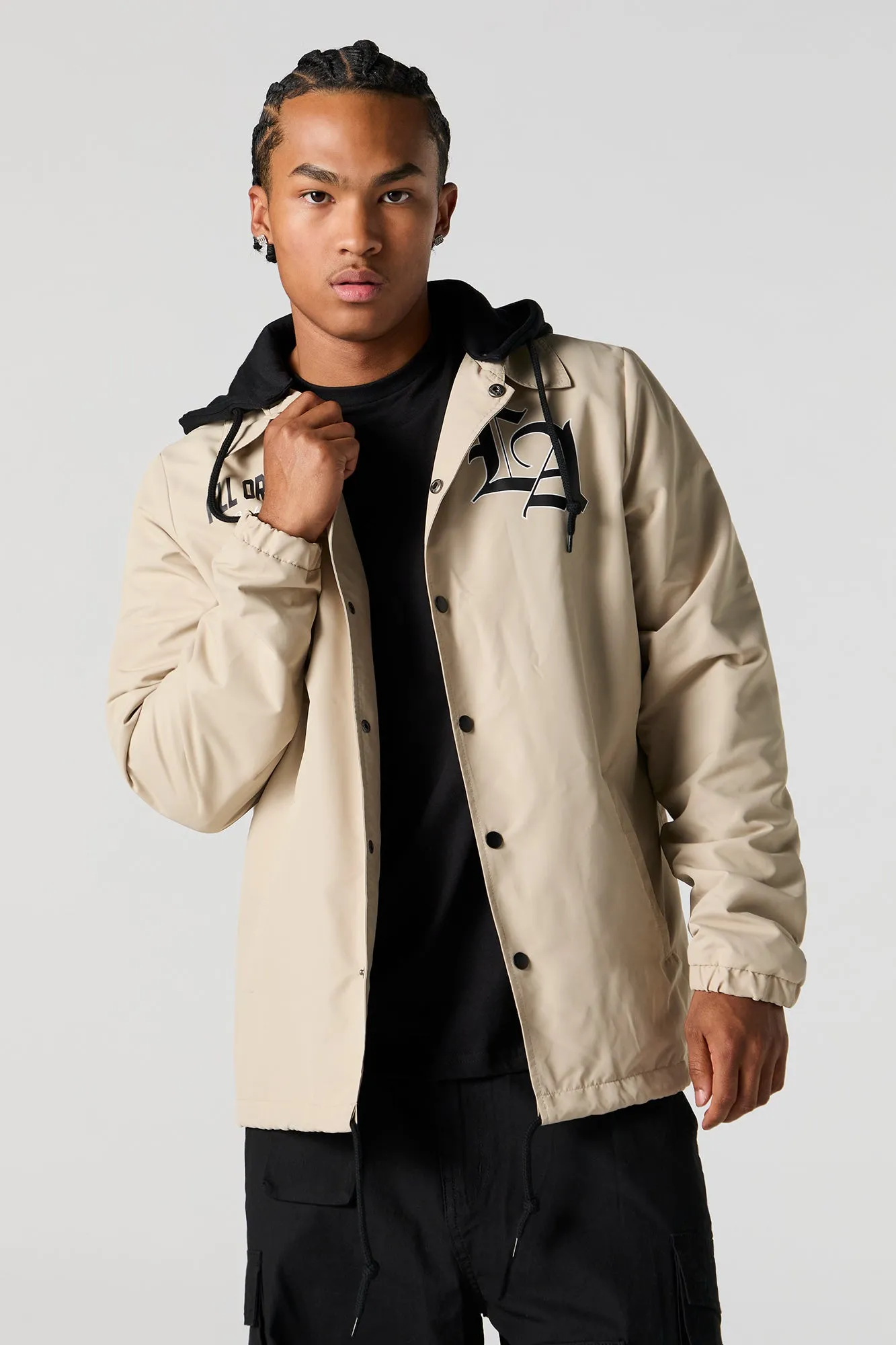 Blouson d'entraîneur à capuchon imprimé sold by Urban Planet product image thumbnail 2