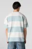Striped Exposed Seam Relaxed T-Shirt sold by Urban Planet