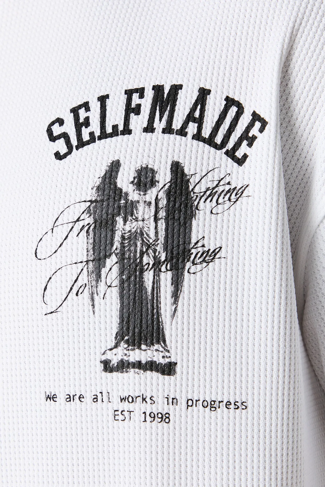 T-shirt décontracté en tricot gaufré à imprimé Self Made sold by Urban Planet product image thumbnail 4