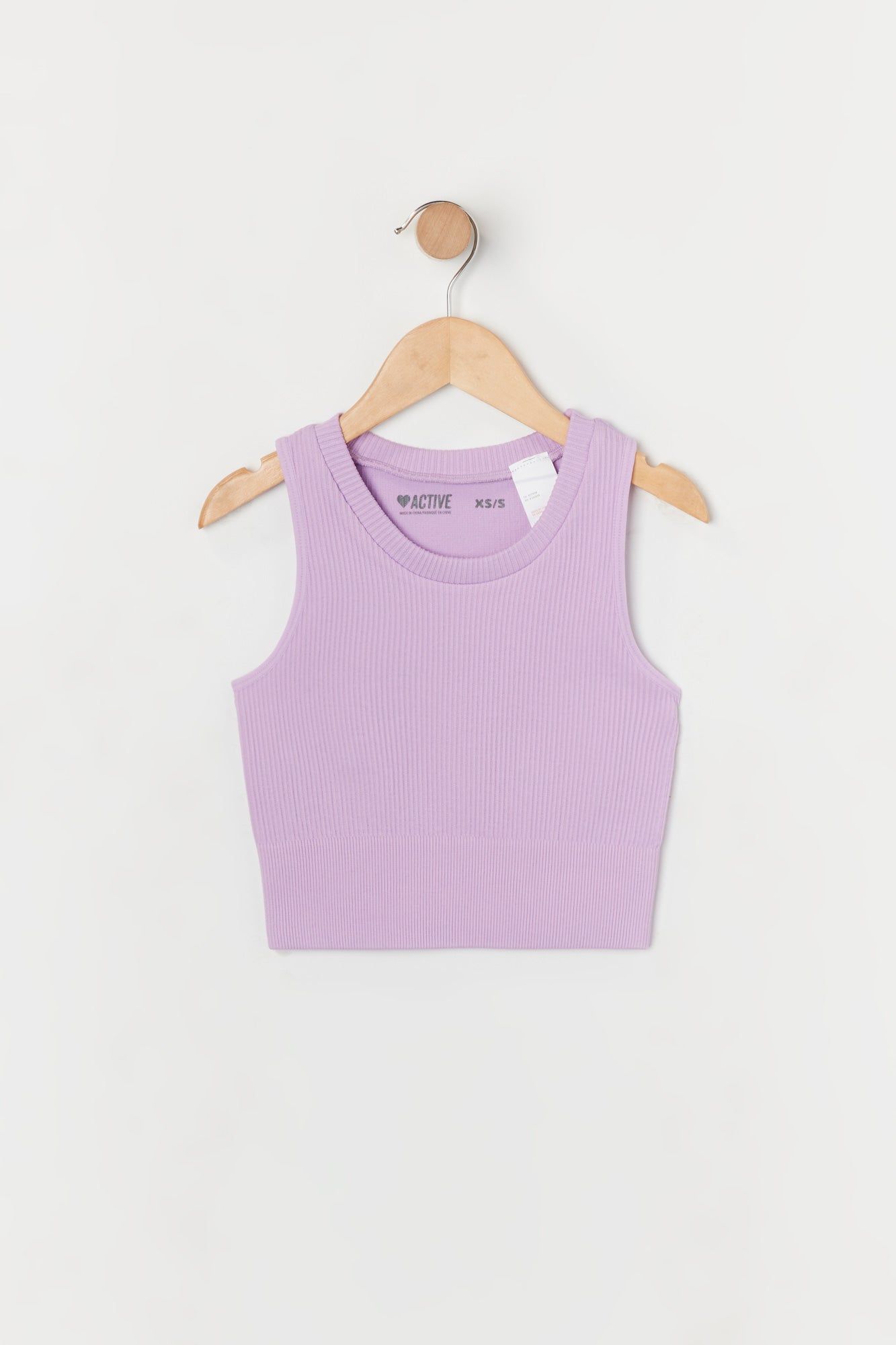 Girls Lilac Seamless Ribbed Tank sold by Urban Planet
