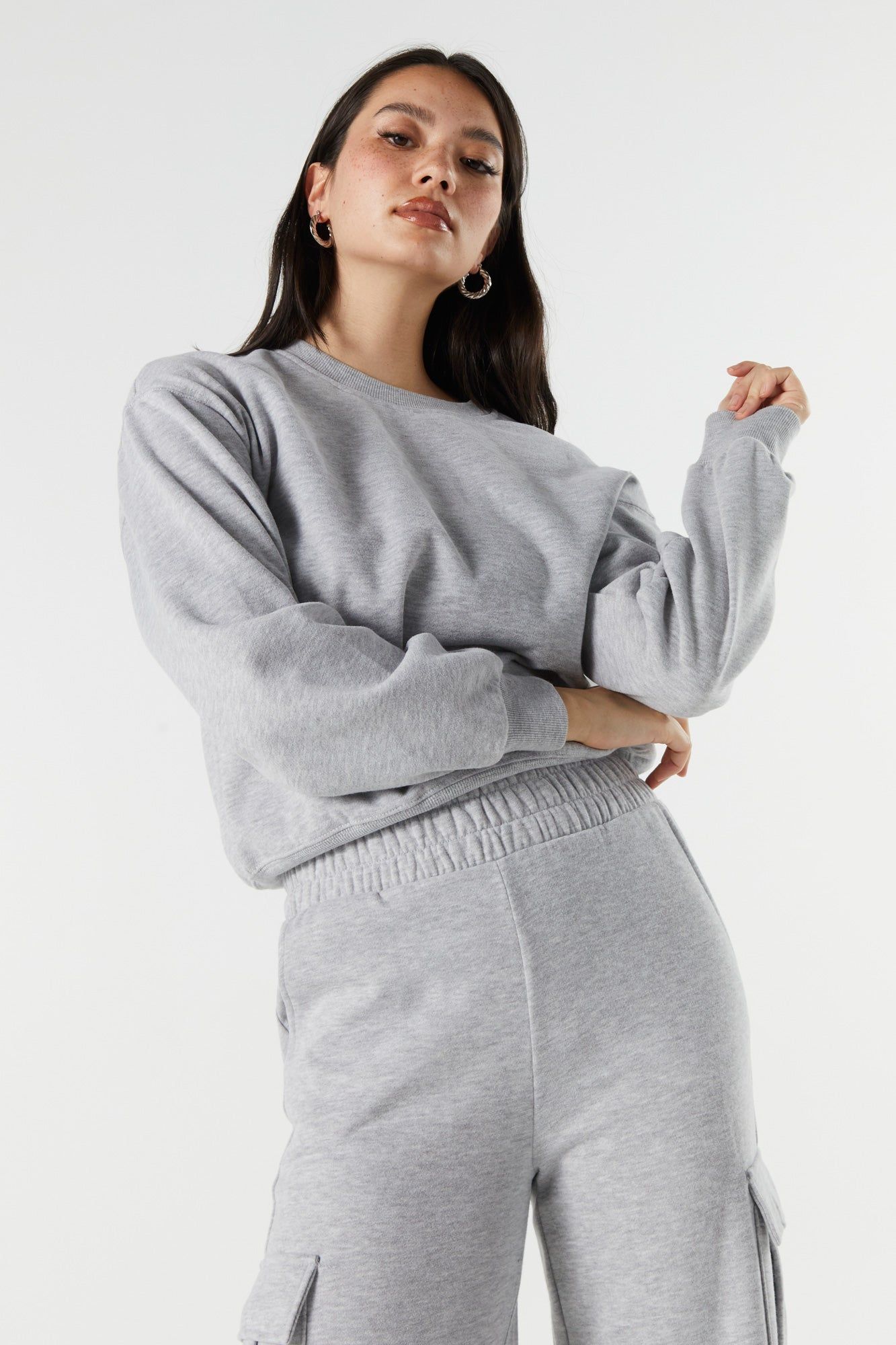 Chandail ras du cou surdimensionné en molleton sold by Urban Planet