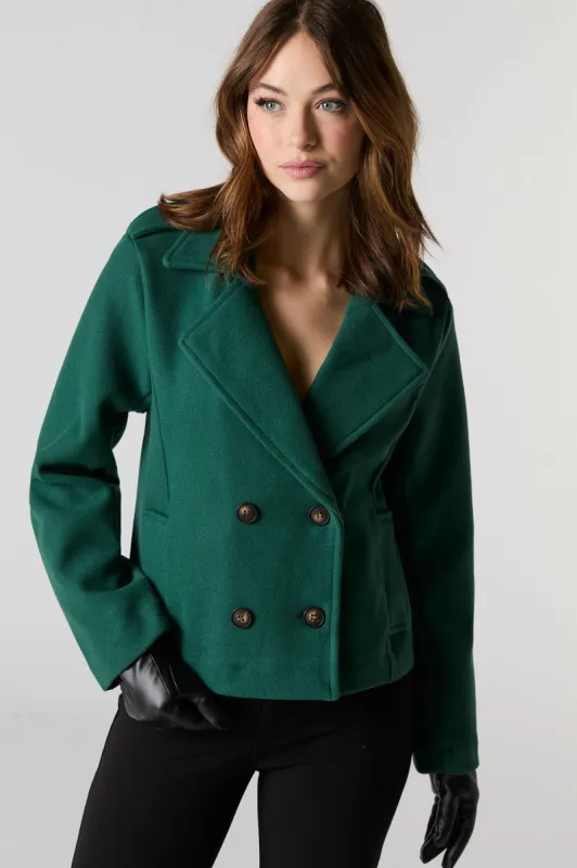 Double Breasted Cropped Peacoat sold by Urban Planet