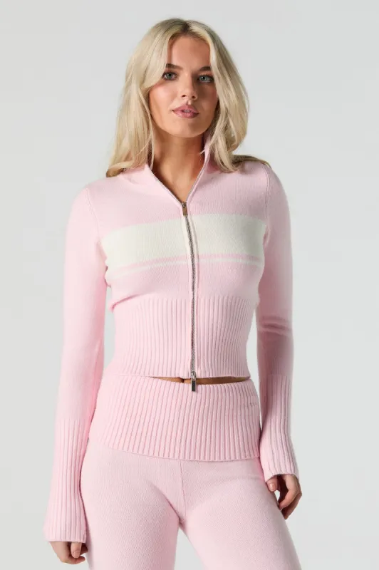 Knit Zip-Up Turtleneck Sweater sold by Urban Planet