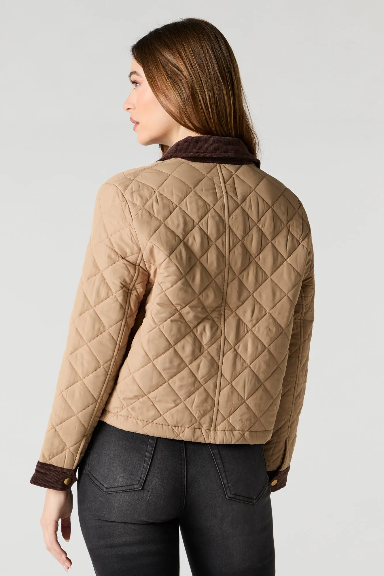 Quilted Corduroy Trim Jacket sold by Urban Planet product image thumbnail 2
