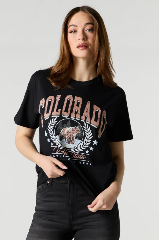 T-shirt de coupe garçonne à imprimé Colorado made by Stitches