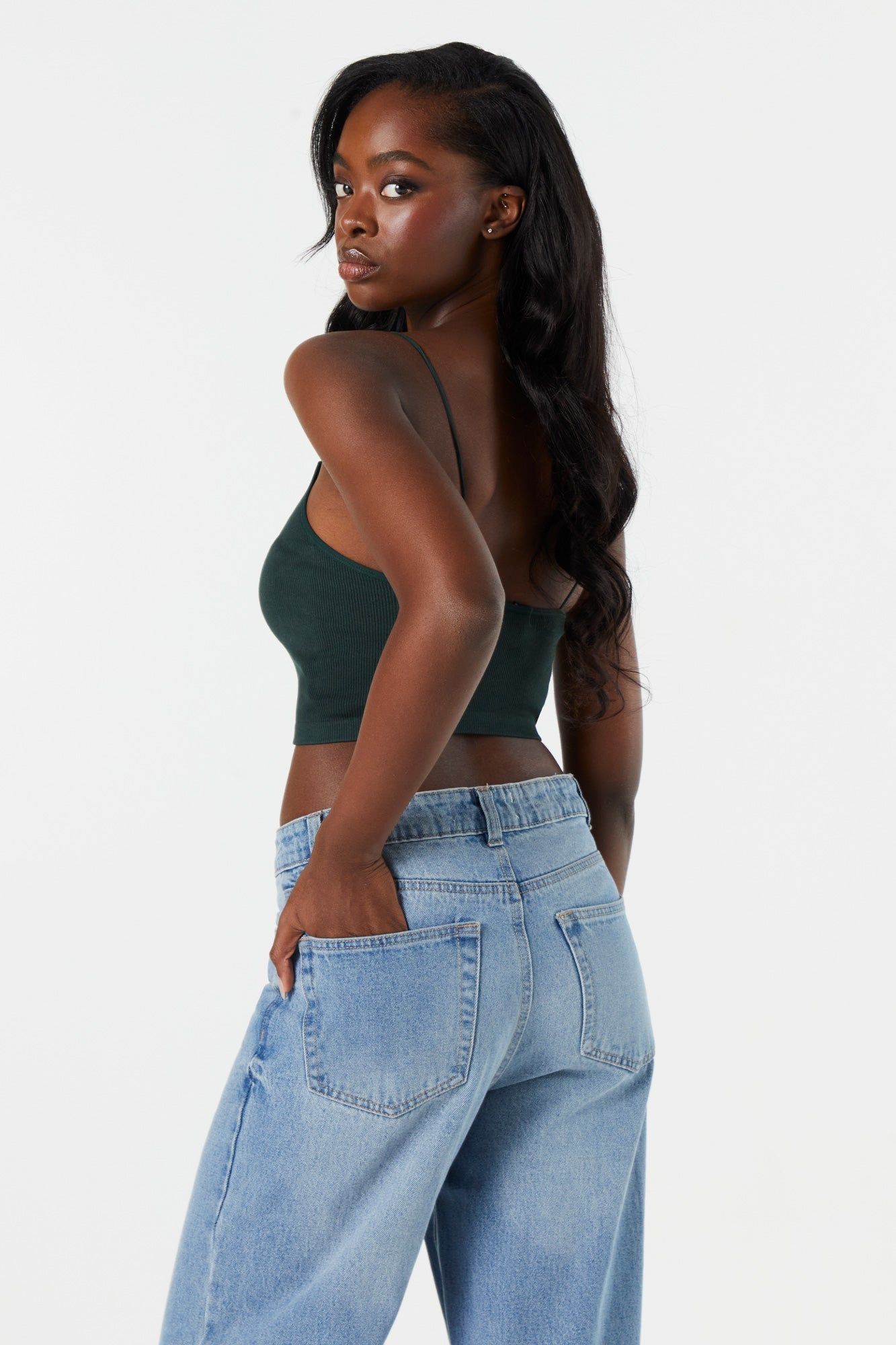 Camisole côtelée coloré à bretelles ultraminces sold by Urban Planet product image thumbnail 5