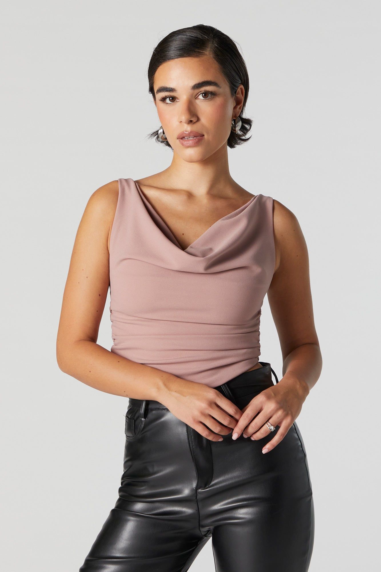 Off Shoulder Cowl Neck Tank sold by Urban Planet