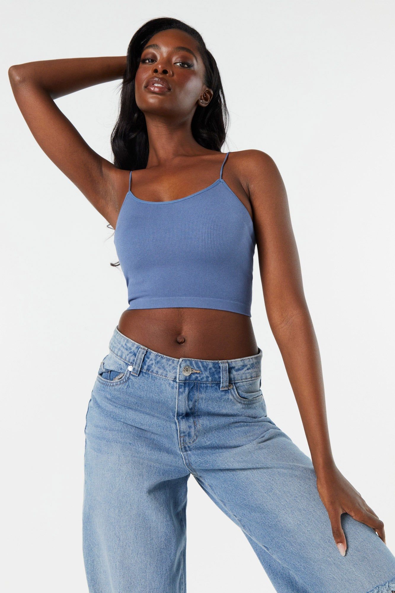 Camisole côtelée coloré à bretelles ultraminces sold by Urban Planet product image thumbnail 7