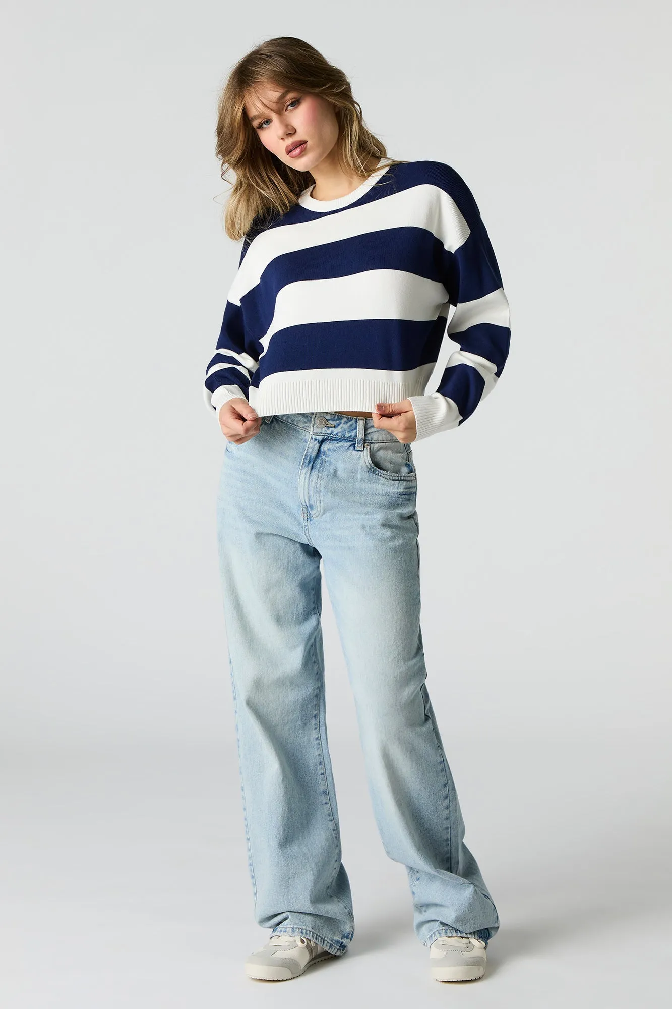 Striped Ribbed Boxy Sweater sold by Urban Planet product image thumbnail 3