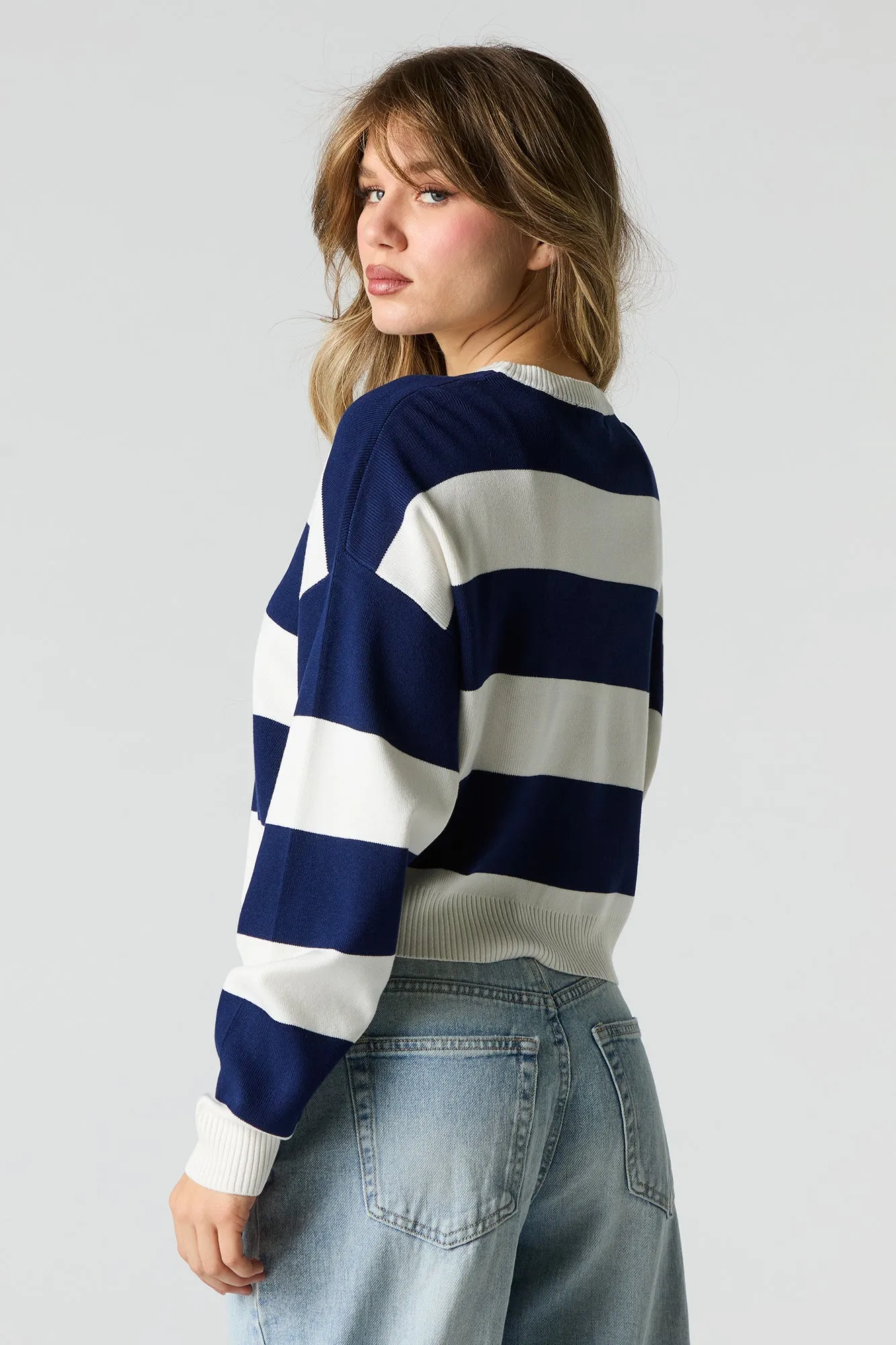 Striped Ribbed Boxy Sweater sold by Urban Planet product image thumbnail 2