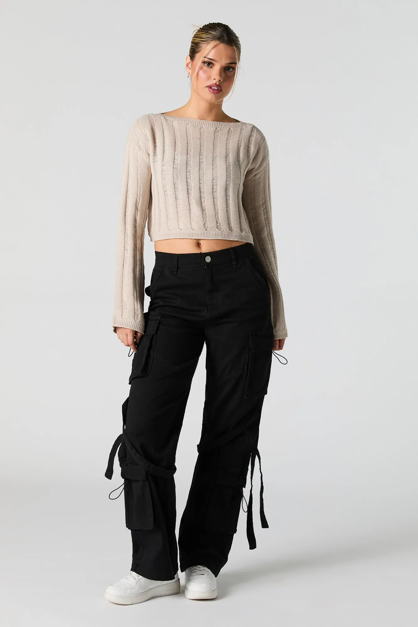 Chandail en tricot ouvert à encolure bâteau sold by Urban Planet product image thumbnail 3