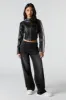 Faux Leather Contrast Striped Moto Jacket sold by Urban Planet