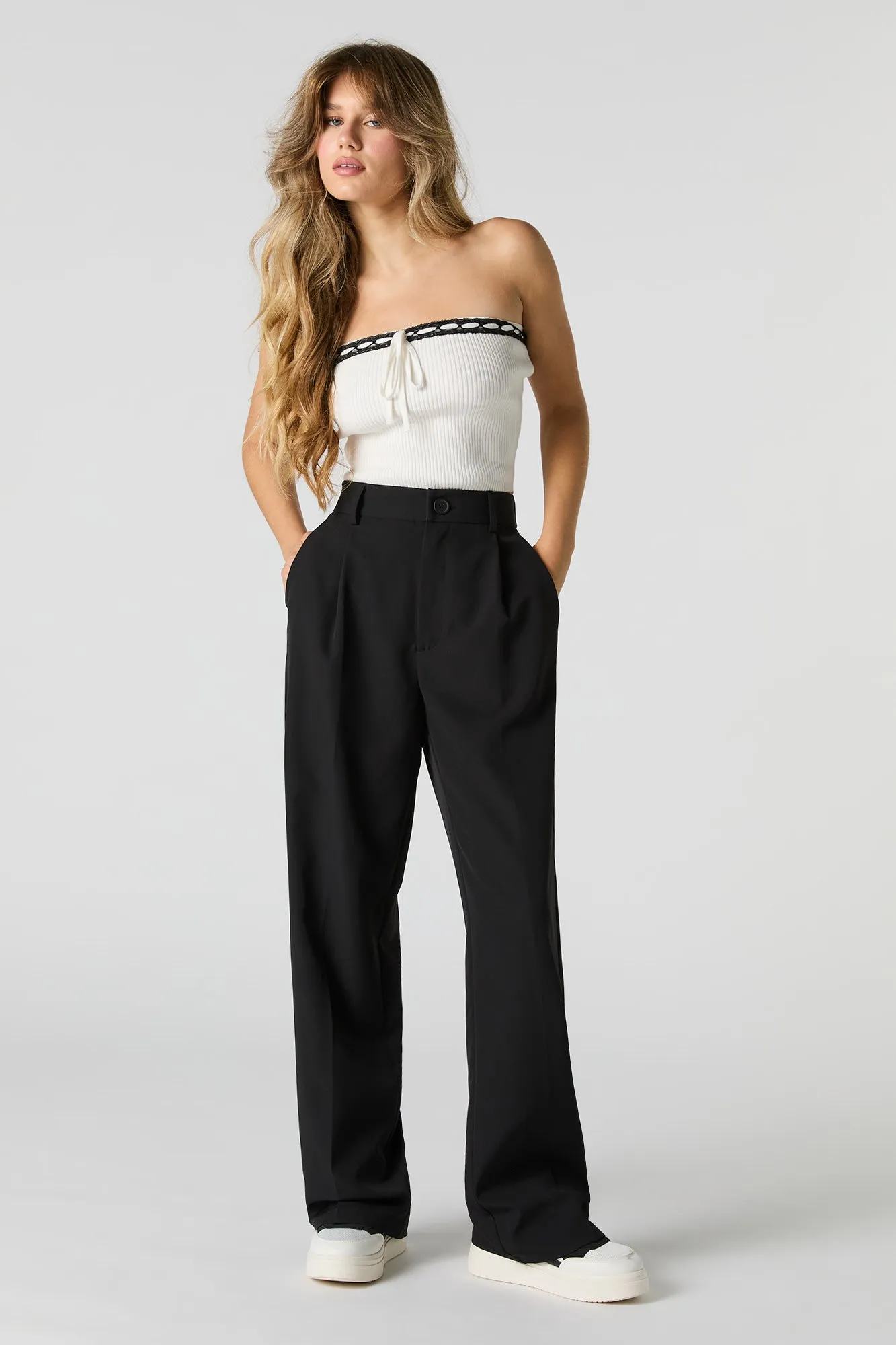 Elastic Waist Wide Leg Dress Pant sold by Urban Planet product image thumbnail 4