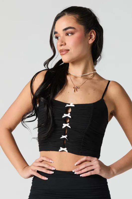 Ruched Bow Crop Top sold by Urban Planet