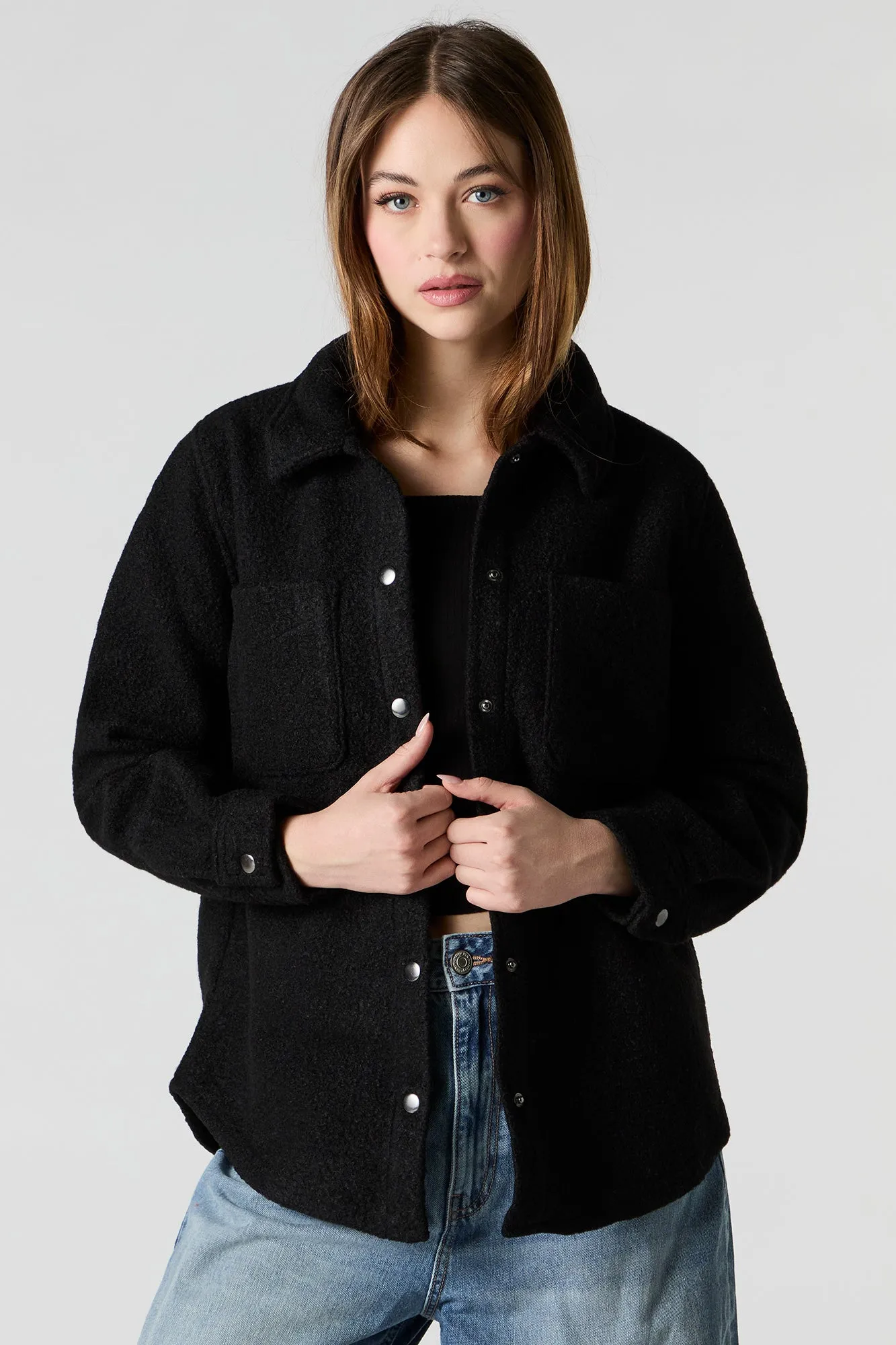 Faux Wool Shacket sold by Urban Planet product image thumbnail 4