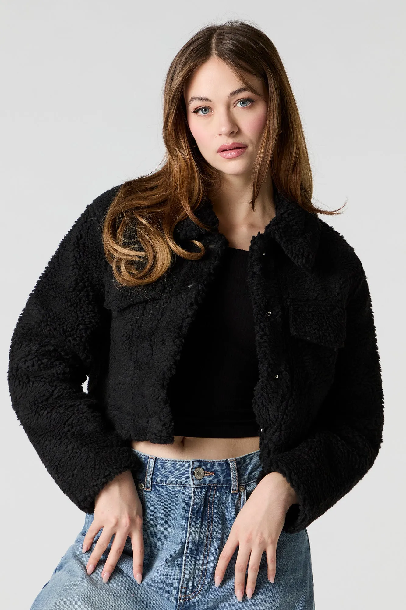 Collared Sherpa Jacket sold by Urban Planet product image thumbnail 4