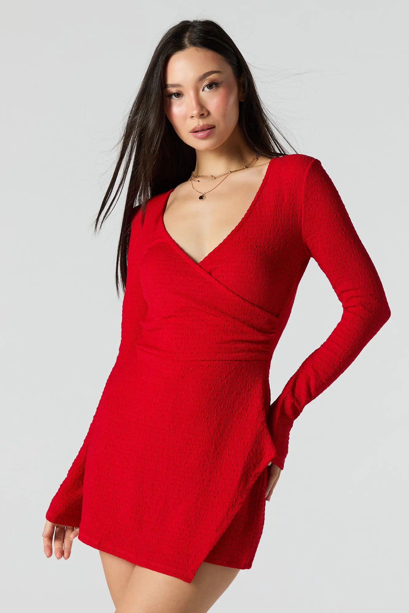 Textured Surplice Wrap Romper sold by Urban Planet