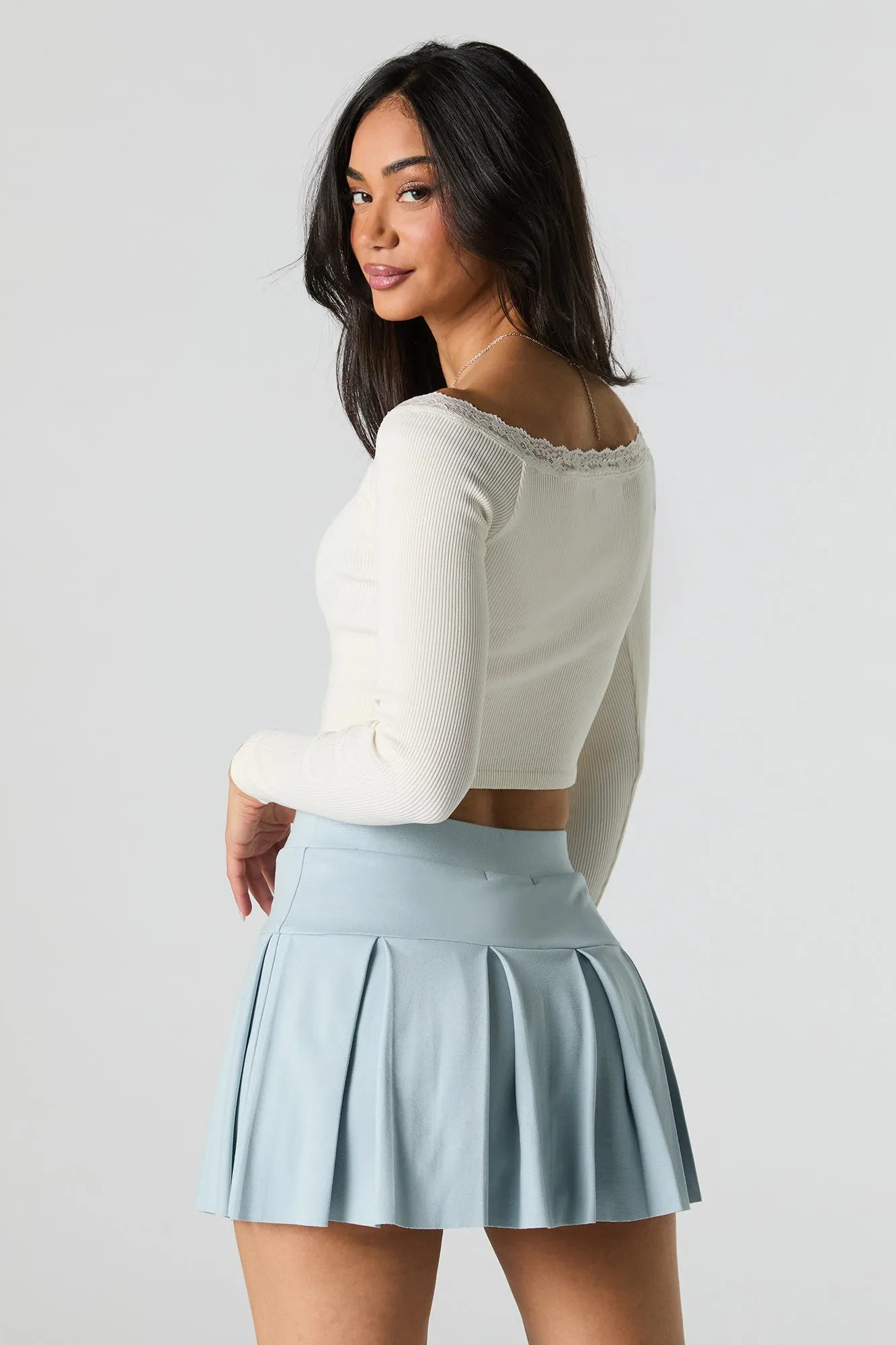 Solid Pleated Mini Skort sold by Urban Planet product image thumbnail 2