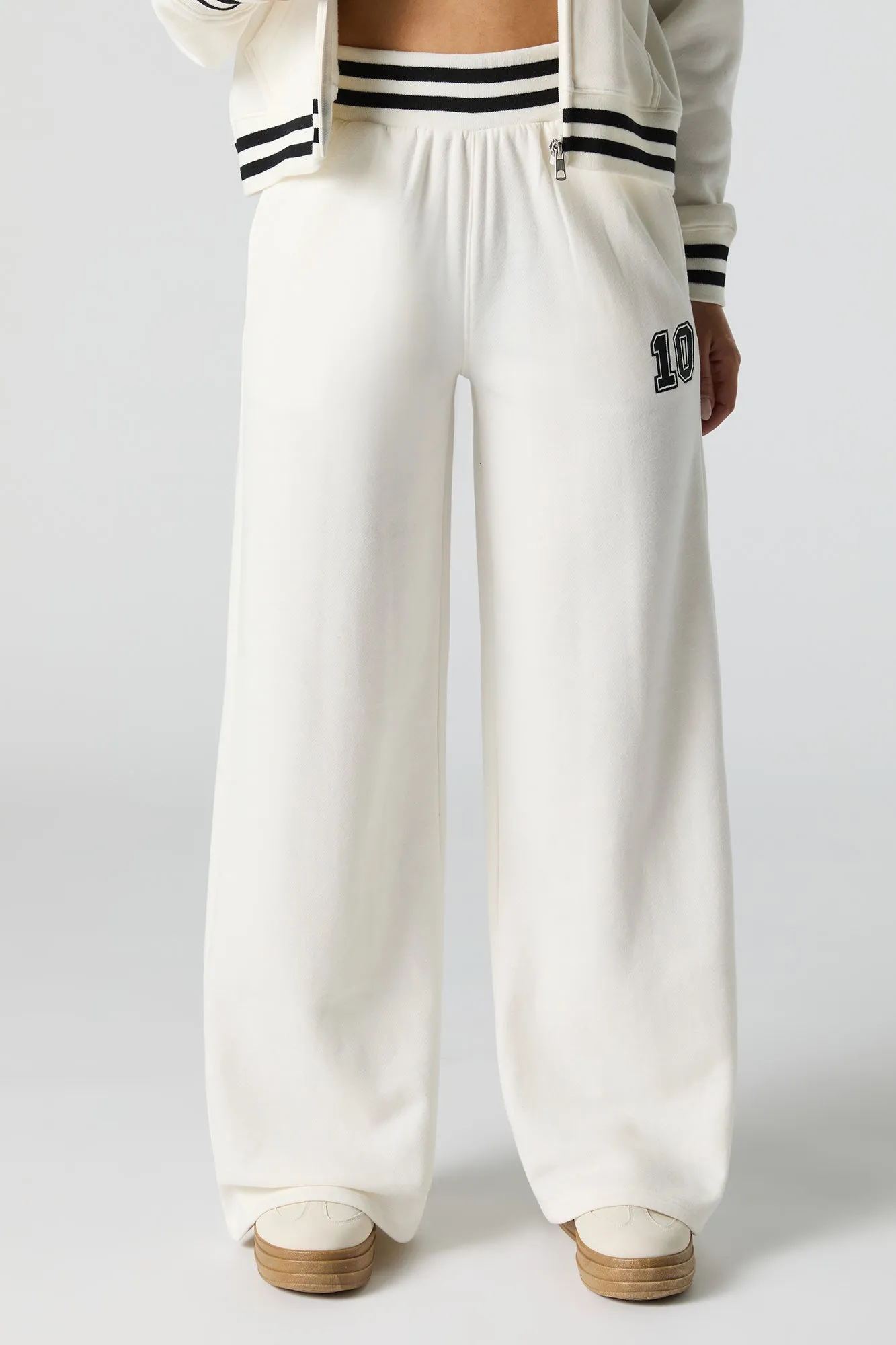 10 Embroidered Fleece Wide Leg Sweatpant sold by Urban Planet product image thumbnail 2