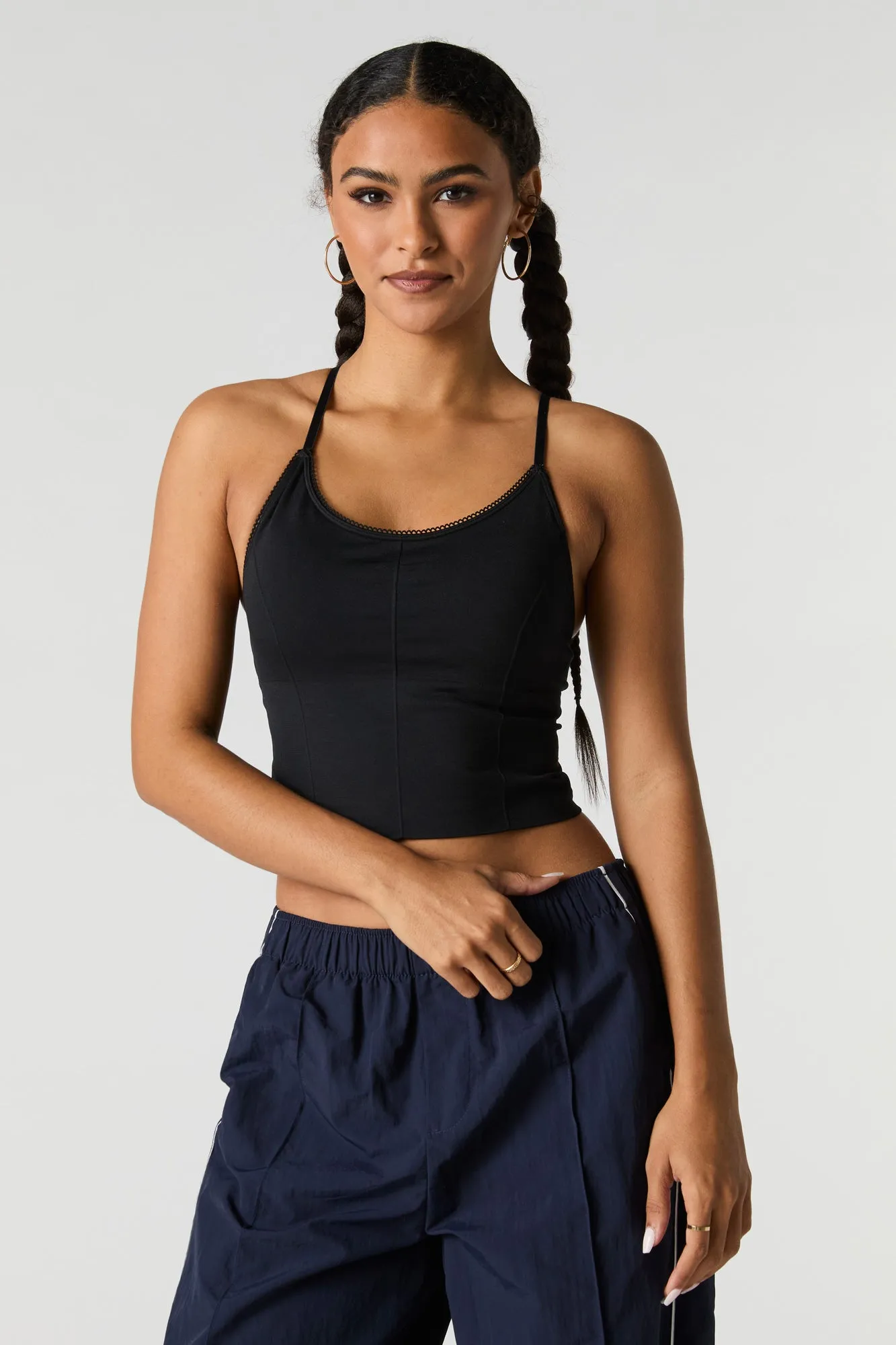 Seamless Scoop Neck Cami with Built-In Bra Cups sold by Urban Planet product image thumbnail 4