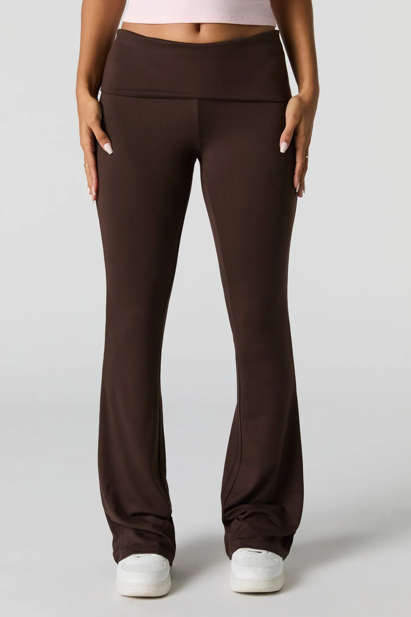 Soft Foldover Waist Flare Legging sold by Urban Planet product image thumbnail 2