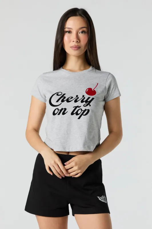 T-shirt ultracourt à imprimé Cherry on Top sold by Urban Planet