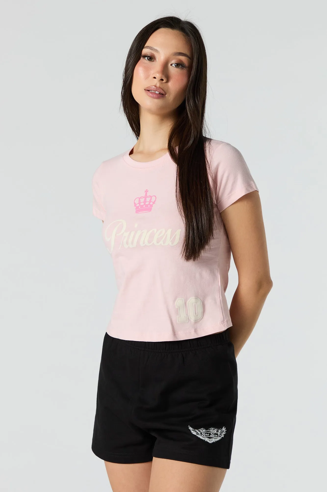 T-shirt ultracourt à imprimé Sporty Princess sold by Urban Planet