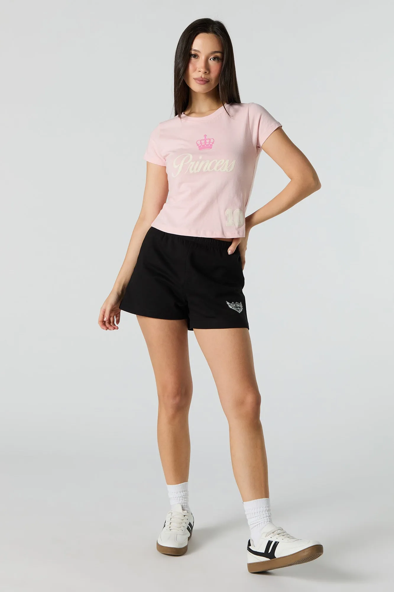 T-shirt ultracourt à imprimé Sporty Princess sold by Urban Planet product image thumbnail 3